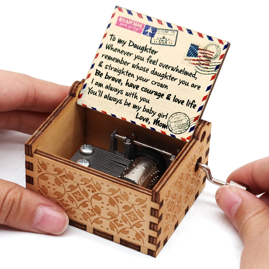 Музыкальная шкатулка с ручным приводом ты моя песня на тему солнца Love Dad Mom дочь