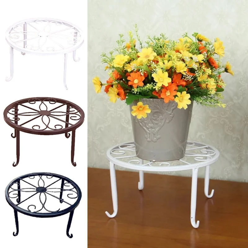 Подставка для растений напольная стойка цветов круглая железная подставка сада