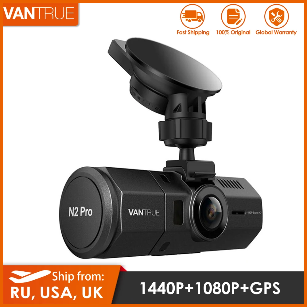 Двойной видеорегистратор Vantrue N2 Pro HD 1080P для автомобиля 1440P ночное видение GPS WDR