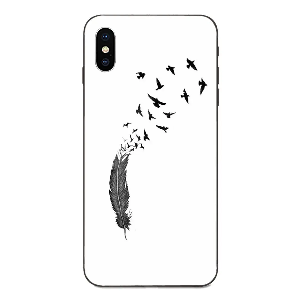 Тату-наклейки с птичьими перьями для Galaxy A8 A9 Star Note 4 8 9 10 S3 S4 S5 S6 S7 S8 S9 S10 Edge Lite Plus Pro G313