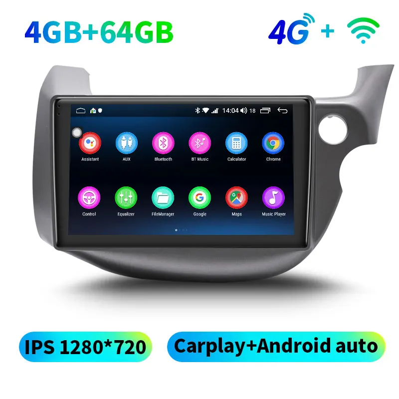 JY-HO147N4GS Радуясь Android Авторадио автомобиля Радио Стерео gps головное устройство для Honda Fit/Jazz 2008-2013 правый Привод 10 ''ips автомобильный мультимедийный плеер - Цвет: JY-HO147N4GS