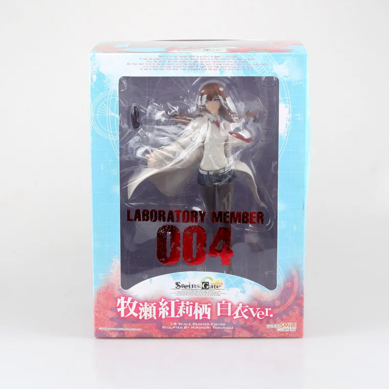 Фигурку Makise Kurisu Steins Gate 21 см белое пальто Ver ACGN кукла подарки из ПВХ игрушки Brinquedos