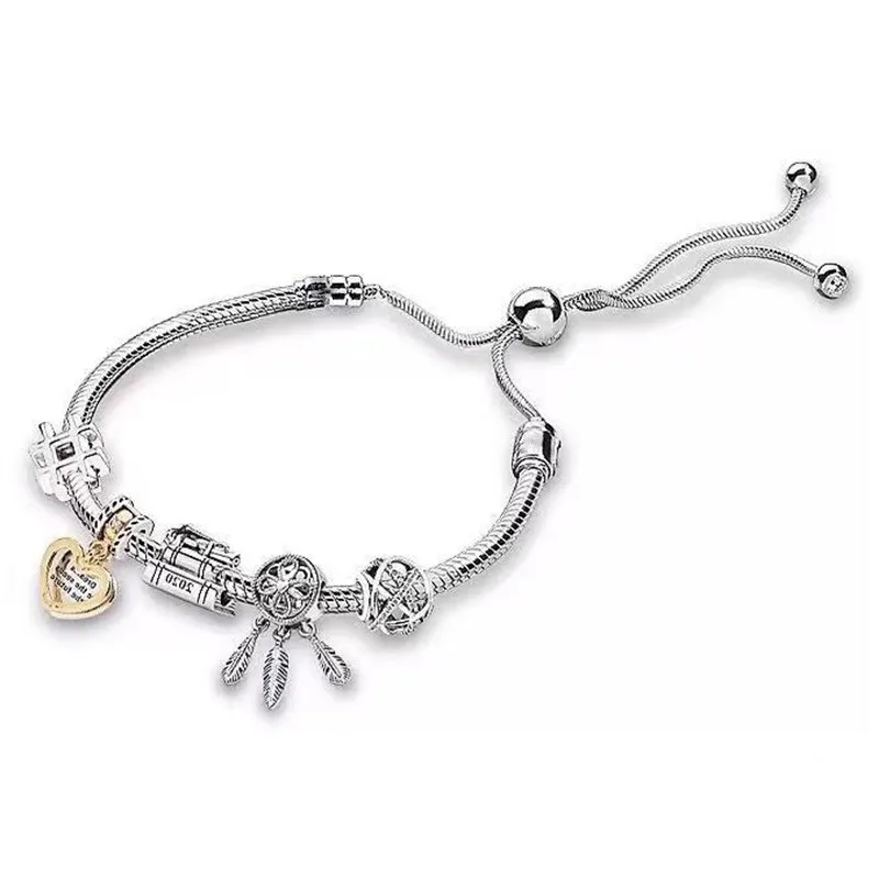 

2021 New 925 Silver Plane Fox Bear Pendant String For Ladies Wedding Party Gift Diy Jewelry