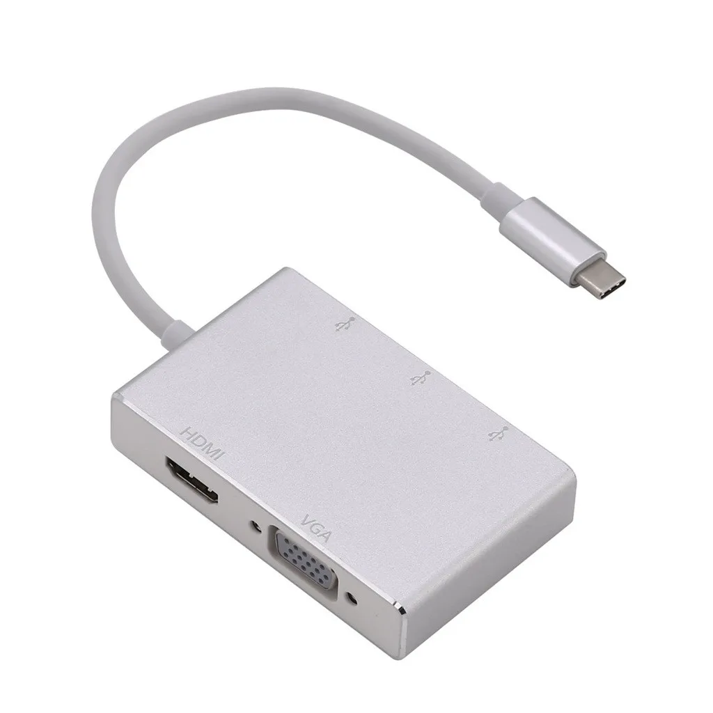 Смарт концентратор Type C док станция к HDMI VGA usb хаб адаптер 5 в 1 USB 3 0 конвертер для
