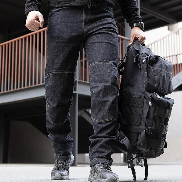 Городские военные тактические джинсы Мужские Стрейчевые облегающие армейские