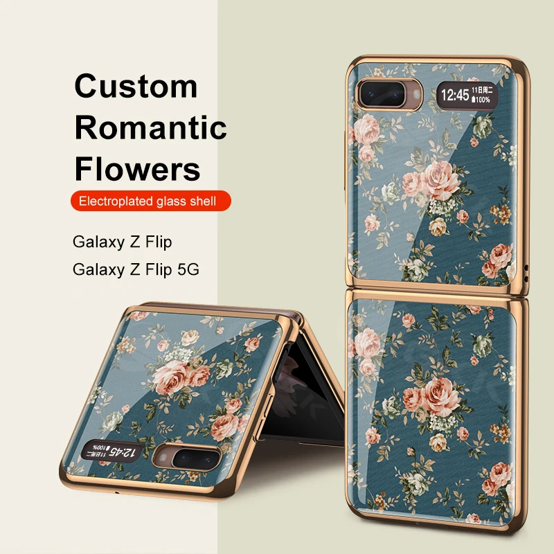 gkk original case for samsung galaxy z flip fold 2 case luxury tempered glass plating edge hard cover for samsung z flip fold 2 free global shipping