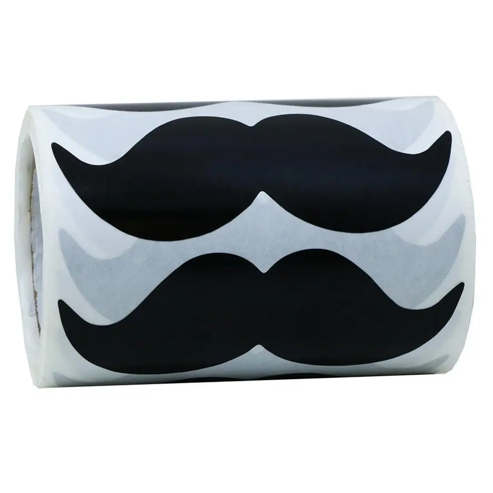 

1.57" x 3.15" PVC Black Mustache Stickers Waterproof Chalkboard Jar Kitchen Decoration Handwriting Label Sticker 200pcs Per Roll