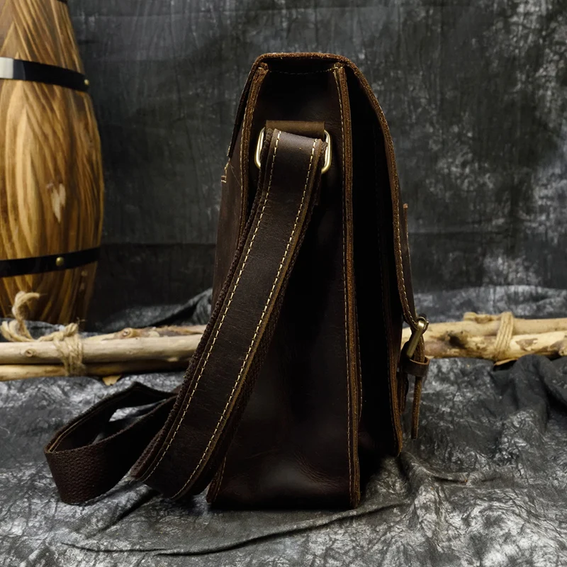 Винтажные мужские сумки через плечо из натуральной кожи натуральная кожа Crazy Horse