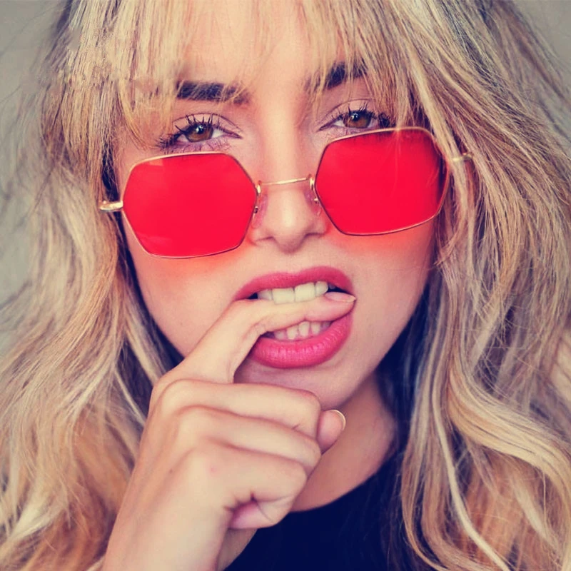 Солнцезащитные очки с шестигранными линзами UV400 для мужчин и женщин небольшие