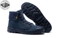 palladium pallabrouse blue jeans sneakers turn men military ankle boots canvas casual shoes men walking shoes eur size 39 45