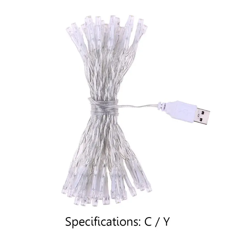 50 светодиодный s USB латунный провод светящаяся гирлянда Фея для дома сад