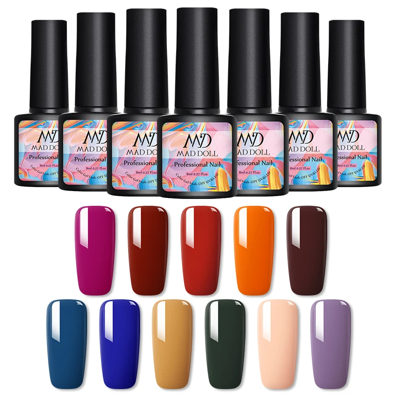 MAD DOLL Fall 2019 модный недельный Гель лак для ногтей 8 мл долговечный УФ Блестящий