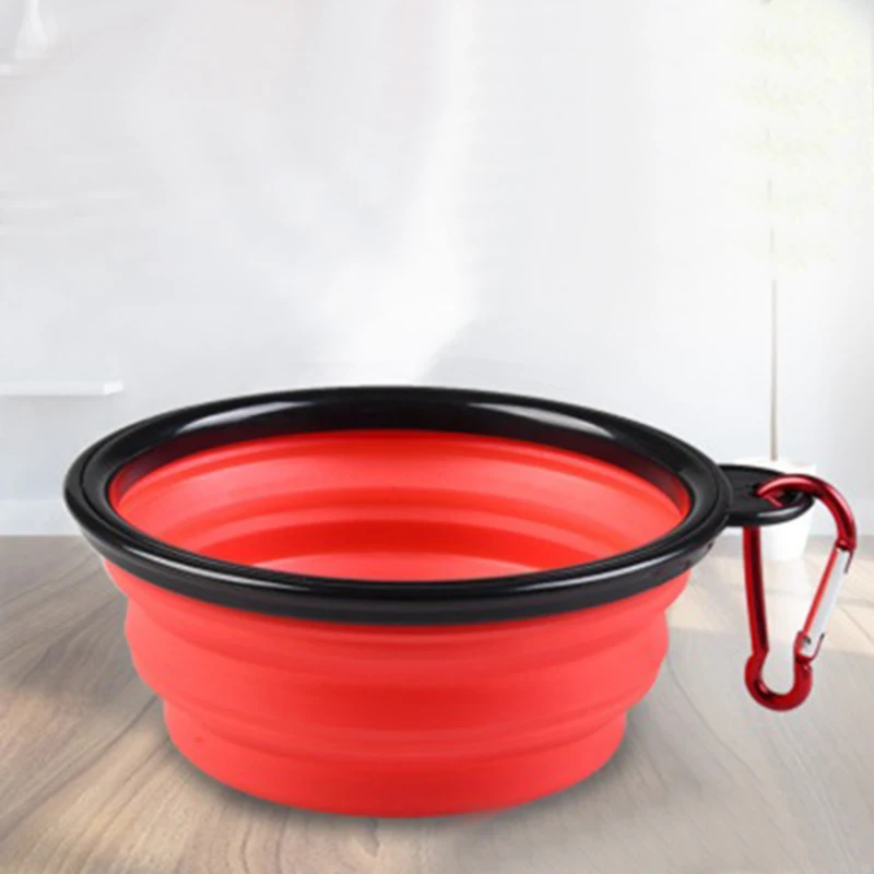 Складная Силиконовая кормушка для щенков одноцветная силиконовая миска