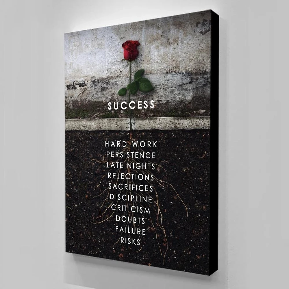 

Modular Inspirational Pictures Canvas Wall Success Art Paintings Red Rose Print Poster Living Room Home Decoration No Framework