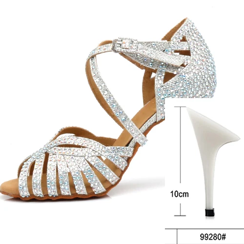 silver heel 10cm WUXIJIAO/туфли для латинских танцев; женские туфли на высоком каблуке; черные Серебристые золотистые блестящие удобные туфли для сальсы; вечерние туфли для сальсы - Цвет: silver heel 10cm