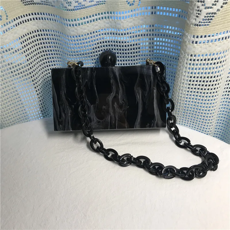 Новая чернильная акриловая сумка с мраморным рисунком модные женские клатчи