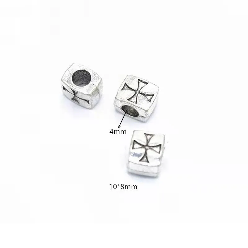 10 шт. 10x8 мм антикварные гальванические перекрестные бусины из сплава с большим отверстием подходят для европейских браслетов ювелирных изделий «сделай сам»
