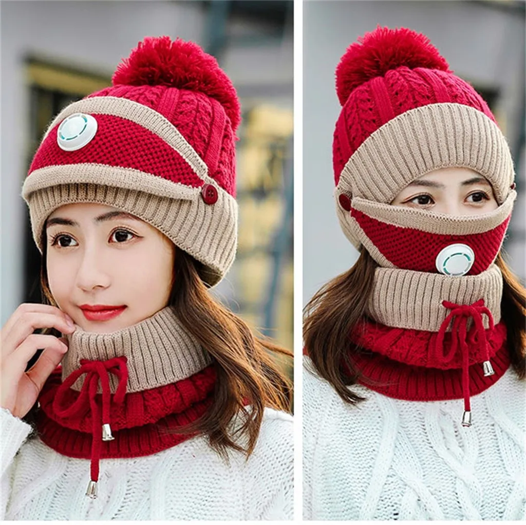 Hsu горячая Распродажа Модный женский вязаный шерстяной шарф шапка Помпон