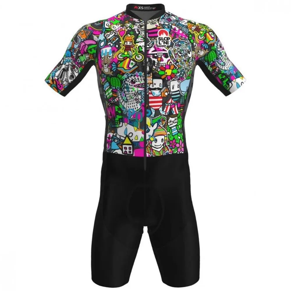 

Slopline Triathlon Men's Skinsuit Summer Quick dry Short Sleeve Jumpsuit Little Monkey Cycling Suit Racing Suit Maillot Ciclismo