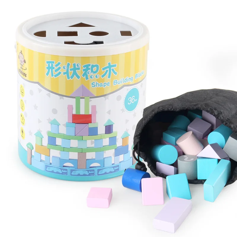 50 шт./компл. деревянные блоки детские развивающие игрушки Форма номер цвета
