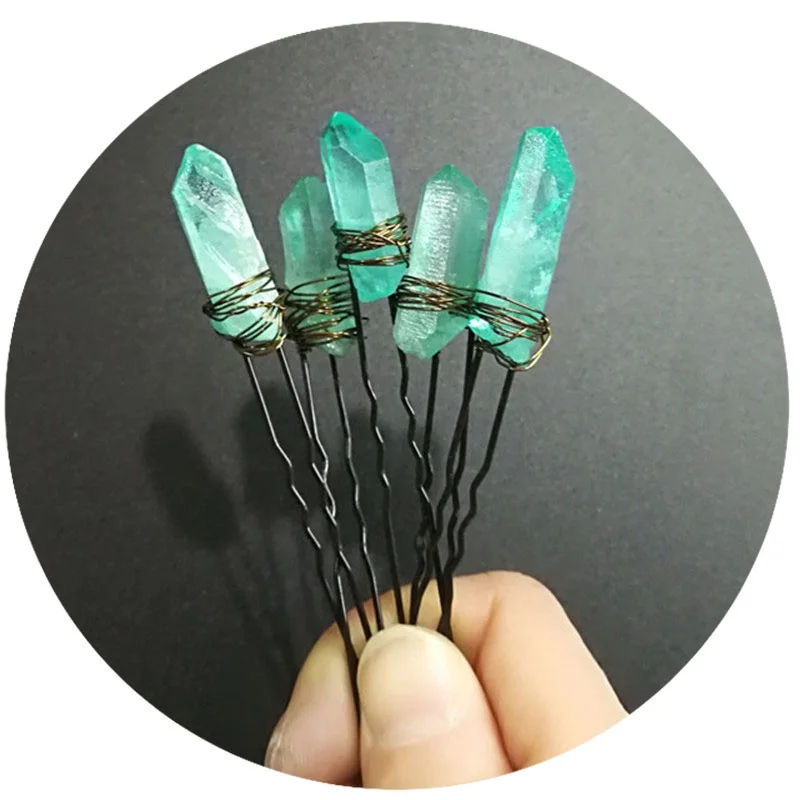 

Розовое золото с помощью проволоки Титан розовый красный кварц точка волос заколки повязки на голову для женщин хрустальные шпильки для во...