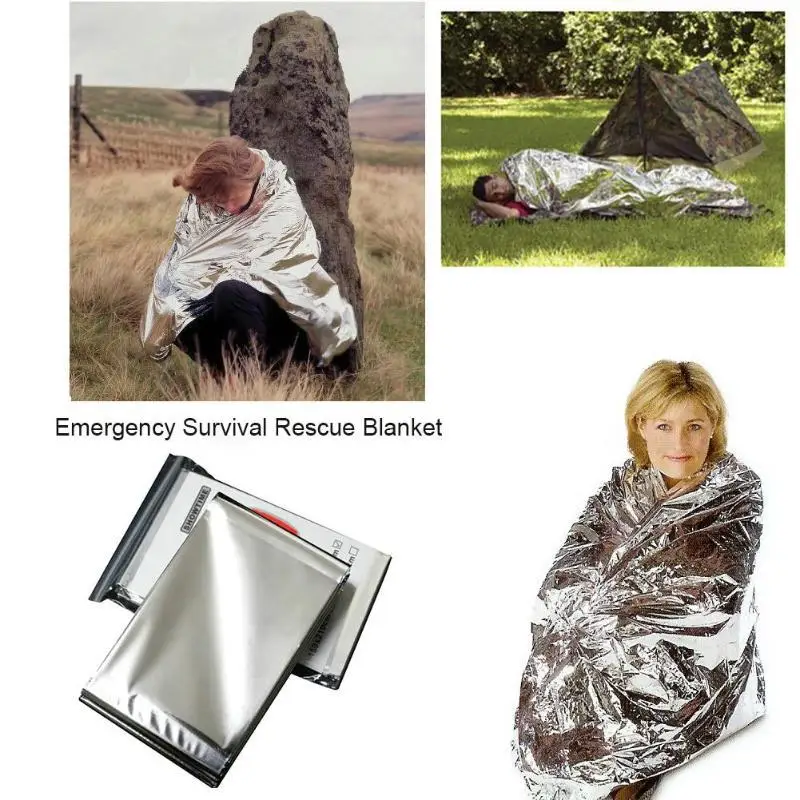

Outdoor Silver First Aid Blanket Insulation Blanket Life Saving Blanket Emergency Blanket Double Sided Silver 210 * 130Cm