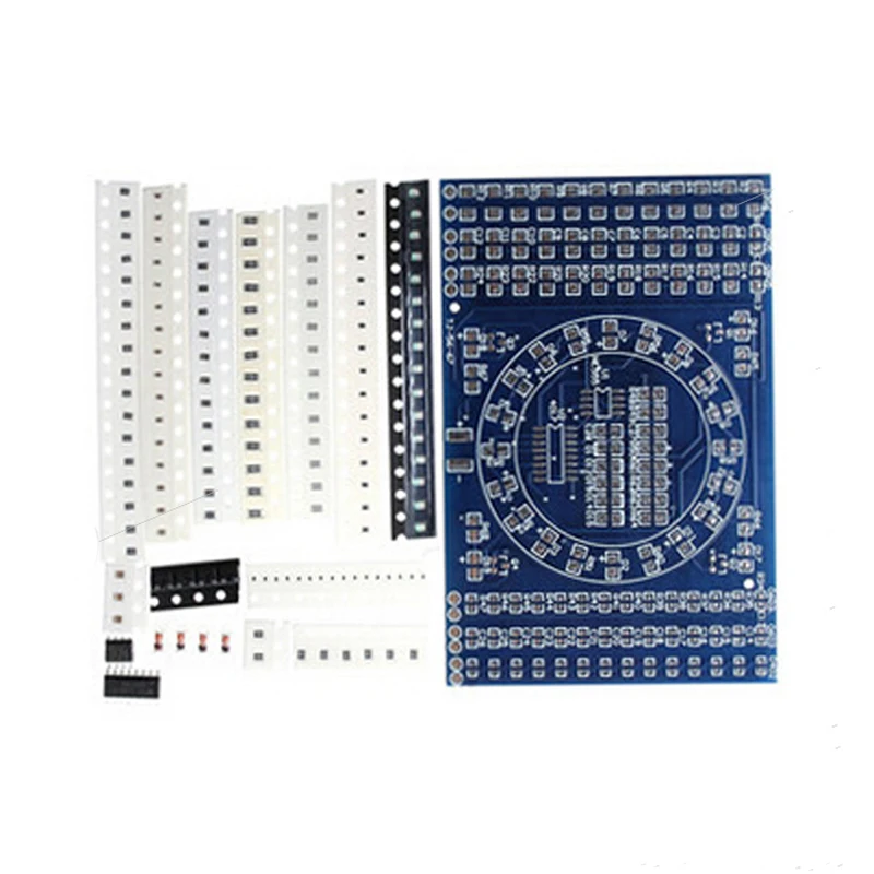 Electronic DIY Kit SMD Rotating Flashing LED Components Soldering Practice Board Skill Circuit Training Suite 90x60x1.6mm | Электроника
