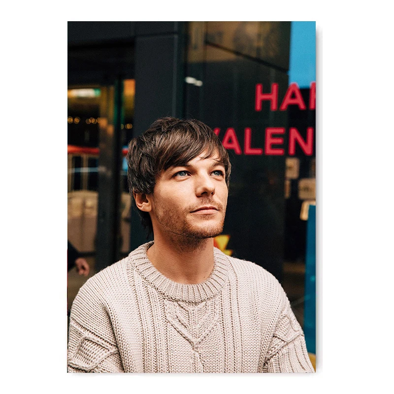 

British Singer Louis Tomlinson Portrait HD Posters Wall Art Painting White Coated Prints Modern Home Room Bar Decor