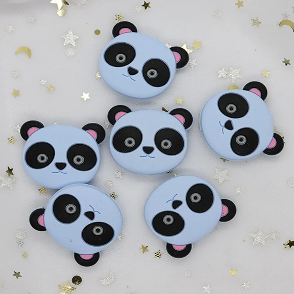 5 шт. силиконовые бусины панды 3 см детский грызунок животное Perle Силиконовые