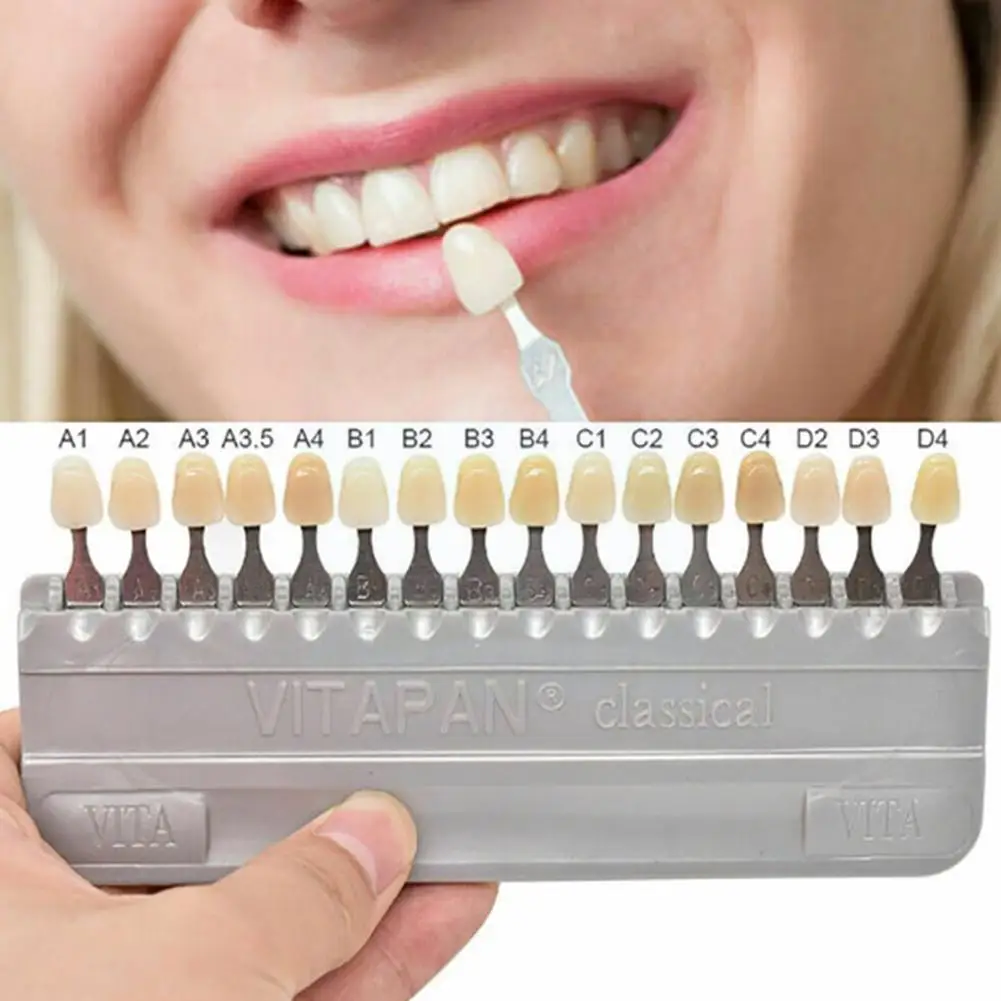 

Teeth Color Plate 3D Tooth Guide Dental Plate Shade 16 Dental Comparator Plate Board Bleaching Chart White Teeth Color Colo A9U6