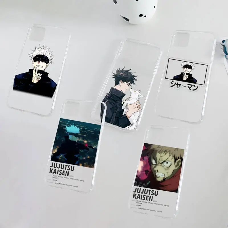 

Jujutsu Kaisen Satoru Gojo anime Phone Case Clear Transparent for iPhone 11 12 mini pro XS MAX 8 7 6 6S Plus X 5S SE XR 2020