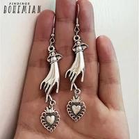 touch your heart creative vintage victorian era hand shaped sacred heart ear hook earrings diy jewelry crafts gift for woman