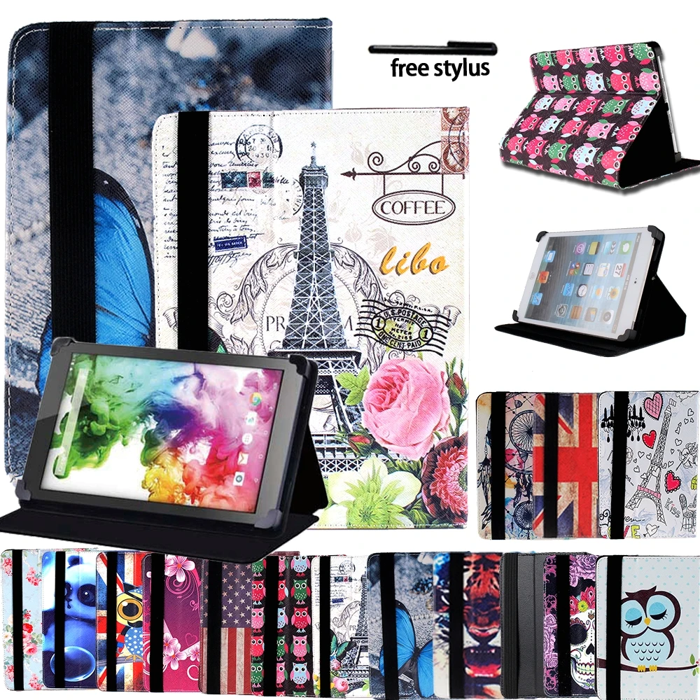 

Universal Case for HipStreet Titan 4 7"/Pilot 10"/Phantom 2 10.1 Leather Anti-shock Tablet Leather Stand Folding Cover Case+pen