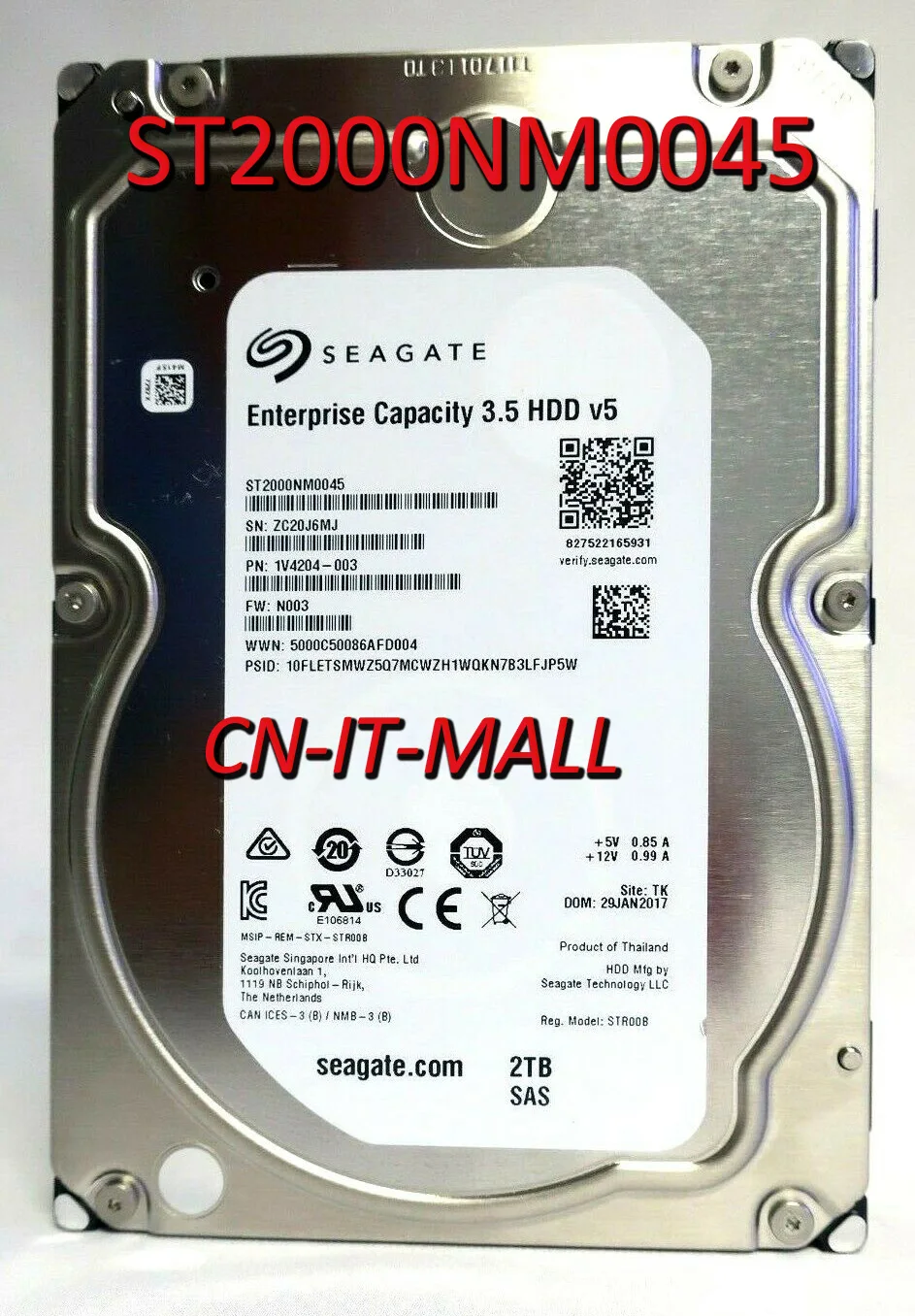 Seagate Enterprise Ёмкость 3 5 ST2000NM0045 ST2000NM003A 2 ТБ 7200 об/мин 128MB SAS 12 ГБ/сек. "предприятие