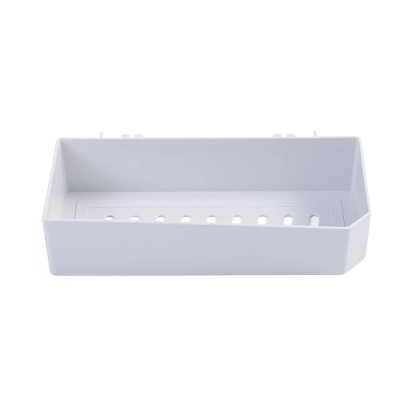 

Plastic Shampoo Holder Small Wall Mounted Bathroom Organizer Storage Shelf Kitchen Organizer Drain Hole Rack Toilet Accessories