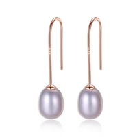 natural pearl earring 8 9 mm s925 sterling silver earrings jewelry elegant women dangle drop earrings for wedding party