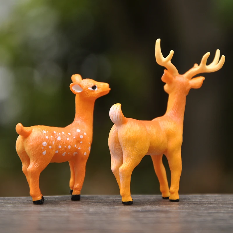 Миниатюры BAIUFOR милые фигурки оленя семейство сделай сам террариумов сказочные