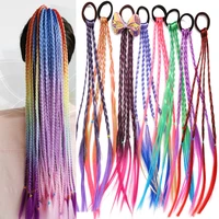 wig braid hair rubber bands hair ties elastic hairbands scrunchies twist braid headdress for children girls hair accessories