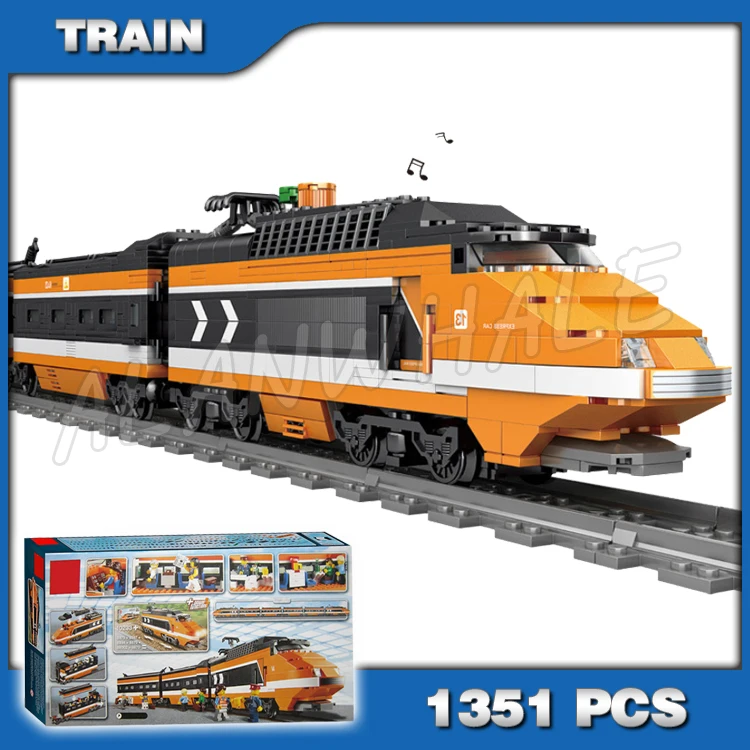 1351 шт. набор для сборки 3D моделей серии "поезд", высокоскоростной Horizon Express "сделай сам", блоки, детские игрушки, совместимые с