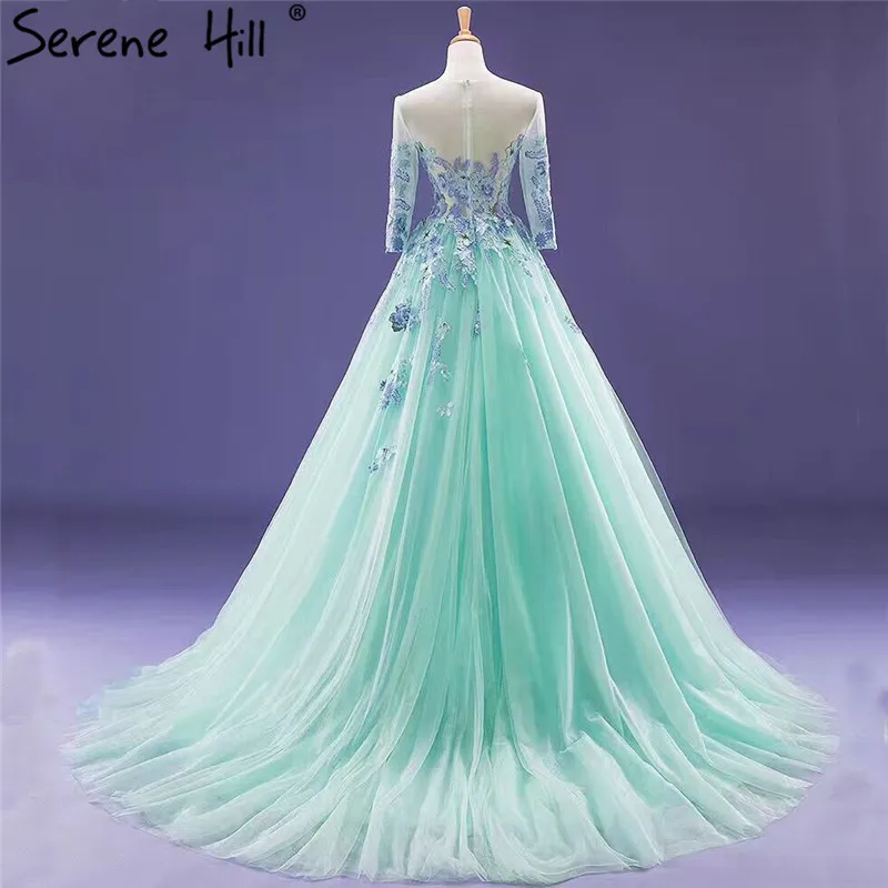 Robe De Mariage мятно-зеленое свадебное платье Тюль с длинным рукавом фотография поезд свадебные Gwons Serene Хилл HM66373