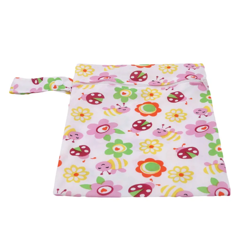 

2021 Washable Reusable Cloth Diaper Nappies Bags Large Capacity Wet Bag Waterproof Cartoon Swim Sport Travel Carry Storge Bag