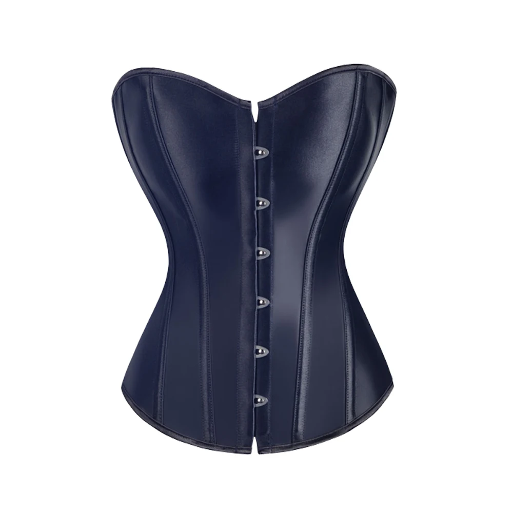 Женский корсет в стиле стимпанк со стальной окантовкой на шнуровке|Бюстье и