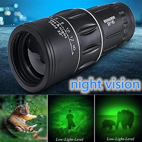 

US 16X Monocular 66m/8000m Magnification Dual Focus Zoom Optic Len Armoring Telescope for Hunting Camping