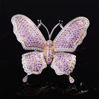 european and american temperament butterfly brooches korean fashion jewelry cubic zirconia elegant insect pin women suit corsage