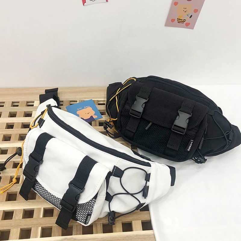 

Women's Sports Waist Bag Fashion Hip-Hop Canvas Men's Messenger Bag Tooling Chest Bag Outdoor Travel Bag