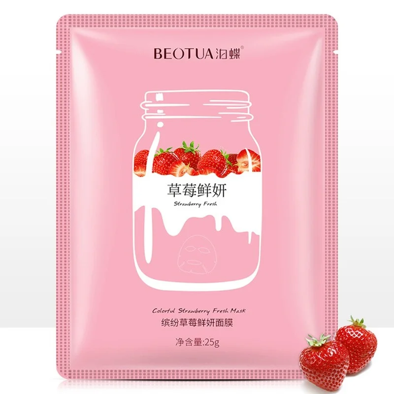 

Skin Care Natural Fruit Plant Facial Mask Moisturizing Shrinking Pores Oil Control Whitening Brighten Sheet Facemask Cosmetic