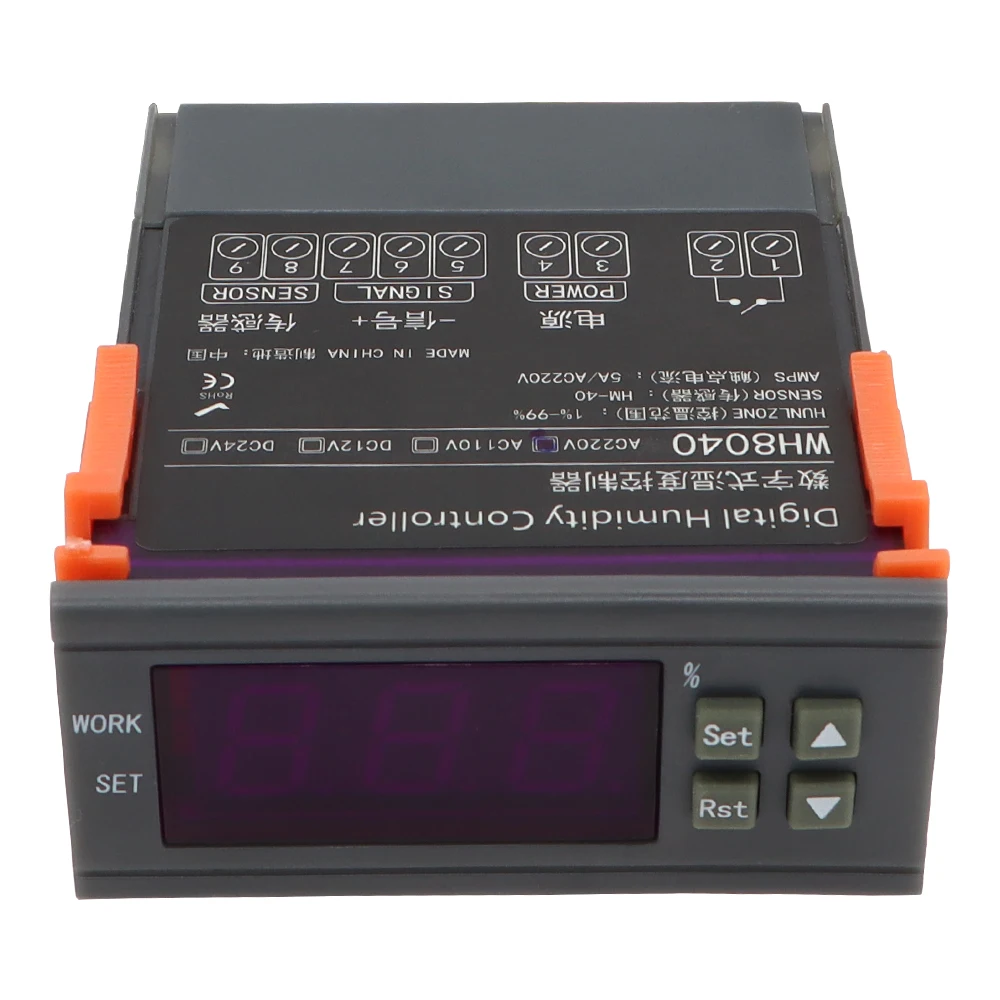 wh8040 digital humidity controller air humidity control controller home fridge cooler hygrometer control switch 12v 24v ac 220v free global shipping