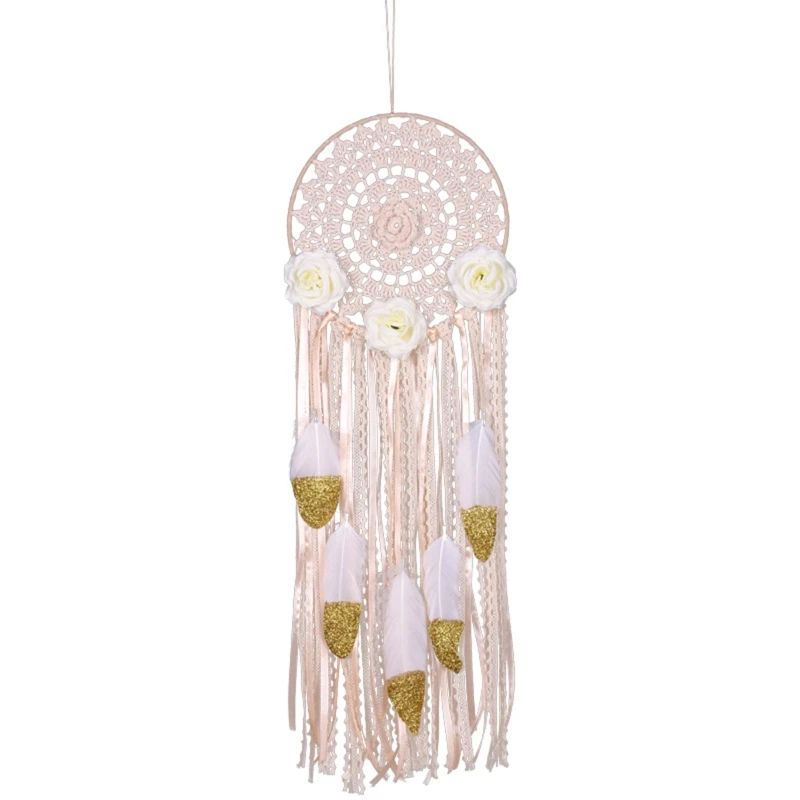 

Handmade Flower Tassel Dream Catcher Feather Wall Hanging Dreamcatcher Ornament Car Bedroom Home Decoration
