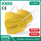 Маска Защитная многоразовая Kn95 ffp2 CE с фильтром, 5 слоев, 95%