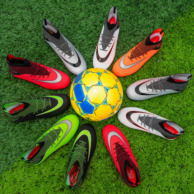 Trendy Orange Adult TF/AG Football Boots Cleats Outdoor Teenager Sneakers Artificial Grass Soccer Boots Men zapatillas de futbol